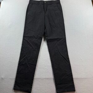 Plaid&Plain Chino Pants Mens 31W x 34L Black Slim Fit 8801 New